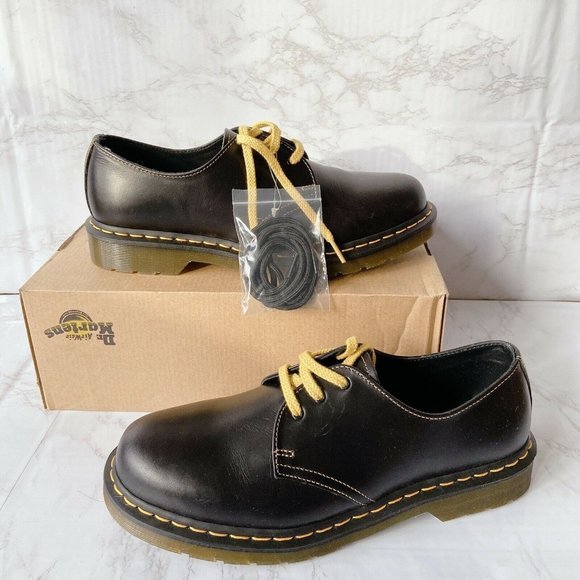 DR. MARTENS 1461 3-Eye Smooth Leather Womens Oxford Shoe Dark Gray Atlas US 11 - Picture 2 of 9